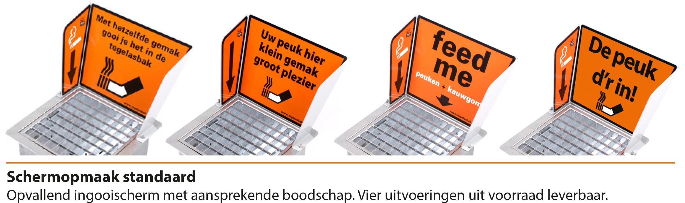 Schermopbouw Standaard Cleanstreets Tegelasbakken Asbaktegels